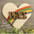 thumbnail image 4 of (1 pack) Plaid Unpainted Wood Surface Shape, Peace, 7", 4 of 7