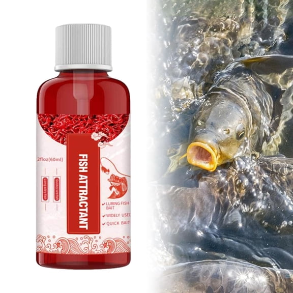 New Natural Bait Scent Fish Attractants, Concentrated Liquid Red Worm & Fish Point Scent for Panfish, Crappie & More