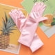 thumbnail image 3 of FELTECHELECTR 1 par de guantes largos de satén con lazo para niña de las flores, para boda, fiesta de noche (rosa), 3 of 6