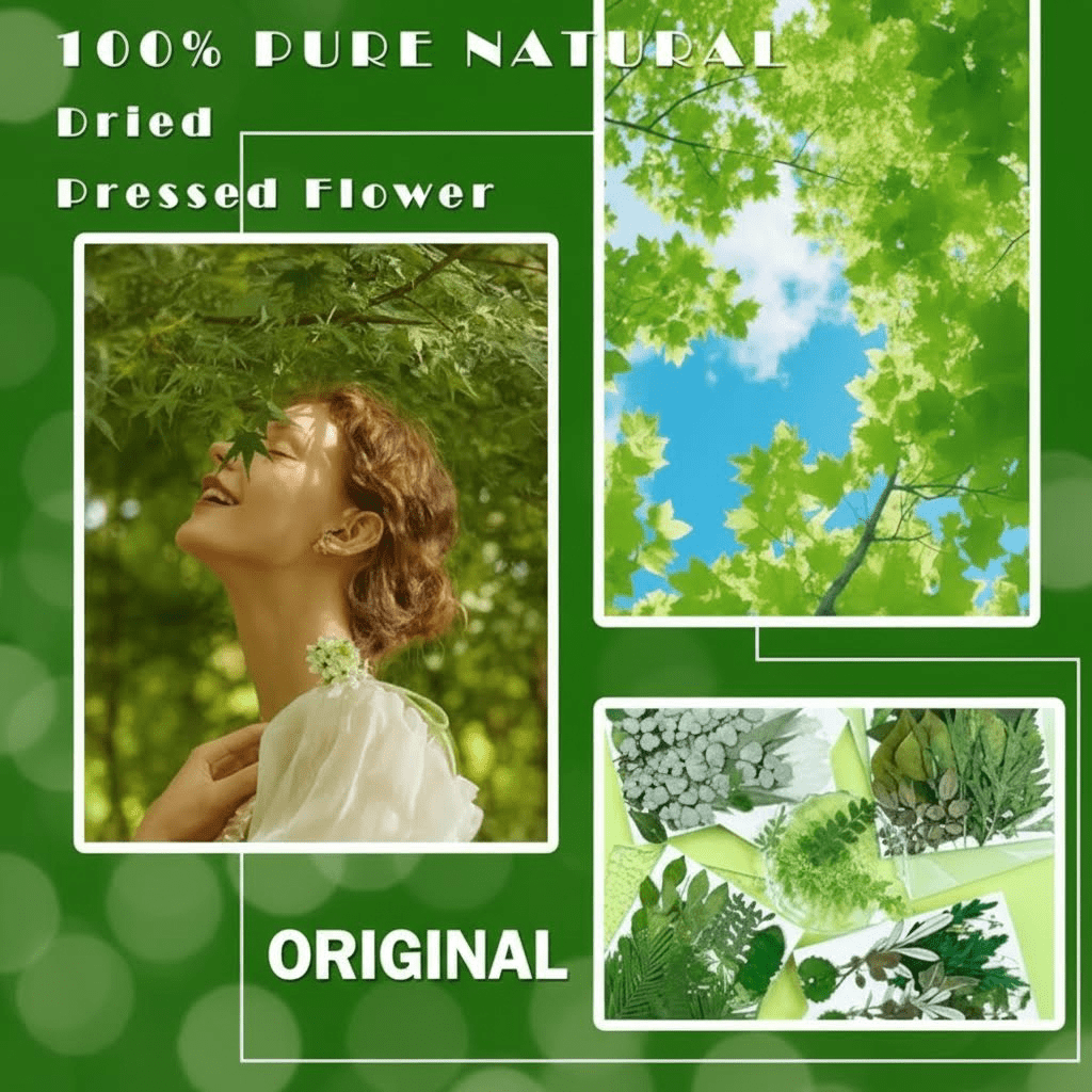84Pcs Assorted Pressed Dried Leaves and Real Natural Bulk Dry Flowers for DIY Art Crafts, Epoxy Resin Jewelry, Candle and Soap Making, Nail Decoration Gifts