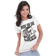 thumbnail image 3 of Funny Ride or Die Skeleton Golf Cart Womens Slim Fit Graphic Tee Brisco Brands S, 3 of 5