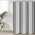 thumbnail image 2 of Small Stall Shower Curtain 36x72 Inch Narrow Half Size Grey Stripe Bath Curtains Bathroom Decor Farmhouse Minimalist Striped Waterproof Fabric Shower Curtain Set with Hooks 36 Inch, 2 of 6