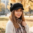 thumbnail image 4 of Jiibva New Beret Women Cute Cat Ear Octagonal Hats Women Newsboy Cap Beret Women Vintage Painter Winter Hats for Women Octagonal Caps, 4 of 7