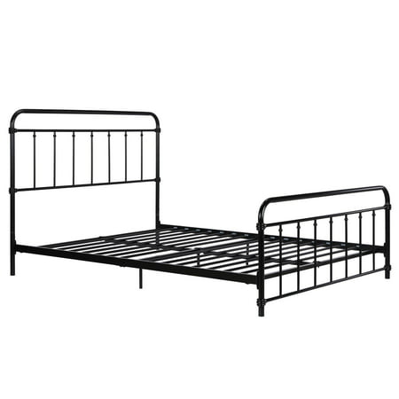 Dhp Wallace Vintage Design Sturdy Metal Platform Bed Adjustable Base Queen Black