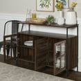 thumbnail image 4 of Walker Edison Industrial 3-Door Storage Buffet, Dark Walnut, 4 of 21