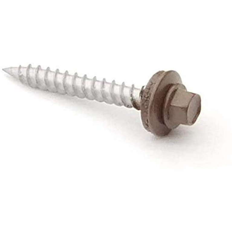 250 Pack - 8 X 1-1/2" Hex Head Sheet Metal Screws With Neoprene Washers (Roofing Screws)