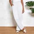 thumbnail image 5 of idosla Womens Sweatpants Loose Casual Drawstring Sweat Pants Elastic Band Straight Leg Athletic Pants with Pockets (White, 3XL), 5 of 6