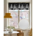 thumbnail image 4 of Christmas Tree Linen Curtain Valance for Bedroom/Bathroom/Kitchen/Office/Living/Dining Room Window,Xmas Elk Winter Snowflake Classic Black Rod Pocket Topper Decorative Cafe Drapes Panel 54"x18", 4 of 6