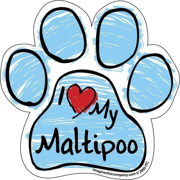 Imagine This Scribble Paw Magnet, Maltipoo