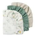 thumbnail image 5 of Gllquen Baby Muslin Cotton Bassinet Sheets 3-Pack for Newborn Infant Baby Boys Girls Hourglass Oval Rectangular Cradle Pad Sheets 33"X17", Leafy Green, 5 of 10