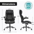 thumbnail image 1 of OUYAWEI Leather Office Chair Reclining Desk Dual Spring Cushion Ergonomic Back Lumbar Support Adjustable Headrest Black, 1 of 8
