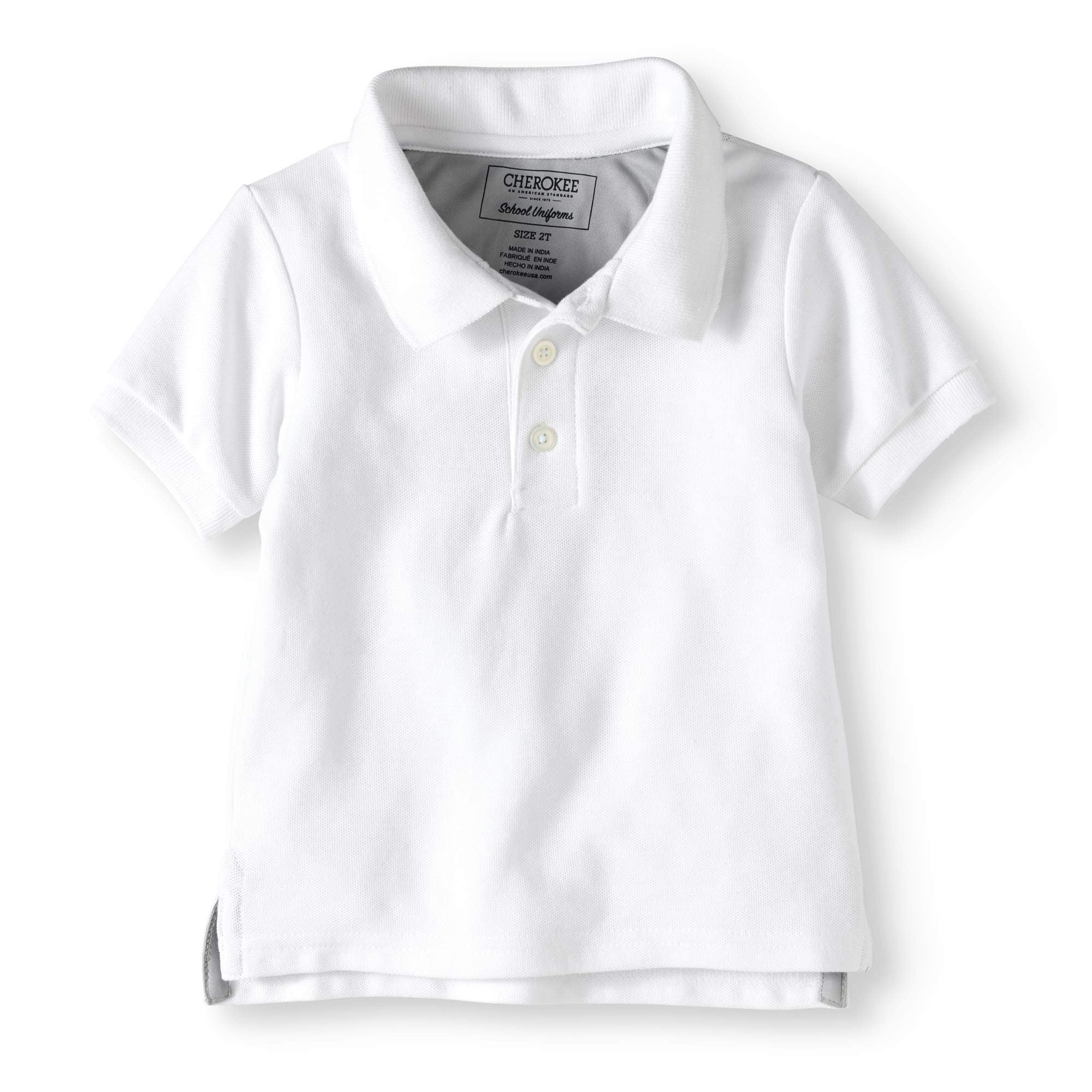 CHEROKEE Girls Uniform-Short Sleeve Polo with Lace Pocket /& Collar
