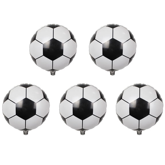 5Pcs Round Foil Football Soccer Balloon Bar Birthday Supply Party Mall Decor