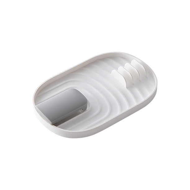 Reposacubiertos Plegable, Organizador de Cocina con Base Antigoteo, Portacucharas con Soporte para Espátula, Soportes para Palillos con Portatapa, 18x11x1.5cm para Encimera de Cocina