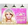 Pink Backdrops for Barbie Birthday Party Decorations Supplies Barbie Baby Shower Photo Background for Girl Birthday Party Cake Table Decorations Barbie Birthday Banner 5x3ft(A)