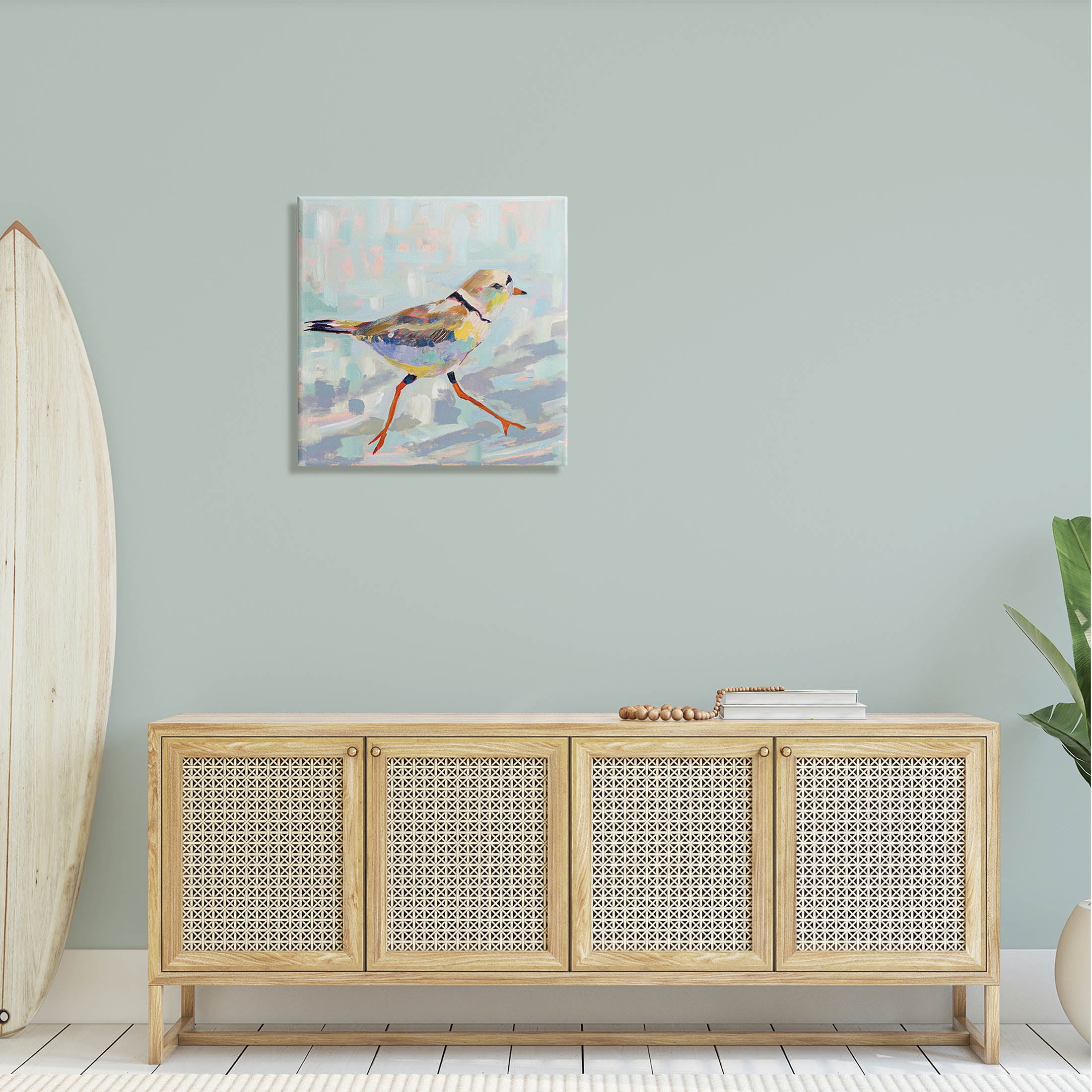Stupell Industries Coastal Plover Abstract Bird Painting Gallery Wrapped Canvas Print Wall Art, Design by Jeanette Vertentes