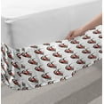 thumbnail image 2 of Cars Bed Skirt, Speeding Fast Red Race Car on a Formula Rally near the Finishing Line Wining, Elastic Bedskirt Dust Ruffle Wrap Around for Bedding Decor, 4 Sizes, Scarlet Black White, by Ambesonne, 2 of 2