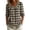 Black, variant on Bbyeadc Women's Button Down Shirts 3/4 Sleeve Blouse Peter Pan Collar Plaid Puff Summer Shirts,Red(Red)