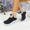 thumbnail image 4 of Viluyesy Womens Mid Calf Snow Boots, Slip On Faux Fur Lined Anti-Slip Thick Sole Winter Fashion Classic Suede Boots Black US6.5, 4 of 9