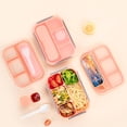 thumbnail image 6 of Bento Box Adult Lunch Box, Containers for Adults Men Women with 4 Compartments, Lunchable Food Container with Utensils, Sauce Jar, Muffin Liners, Microwave & Dishwasher Safe, Pink, 6 of 9