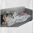 thumbnail image 6 of Enjoy the Little Things Soft Flannel Fleece Throw Blanket, Calligraphy Words Color Smear Backdrop, Cozy Plush for Indoor and Outdoor Use, 50" x 70", Pale Pink White, by Ambesonne, 6 of 6