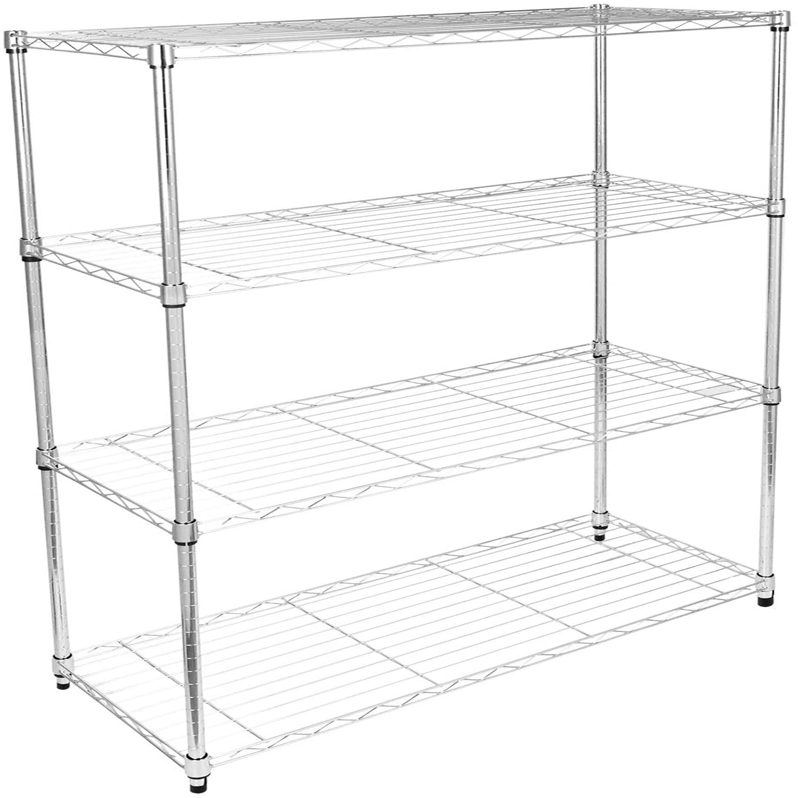 Cfowner 4Shelf Shoe Rack, Simple Deluxe Heavy Duty Shelving Unit with Wheel, Adjustable Feet