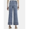 thumbnail image 3 of Time and Tru Women's and Women’s Plus High Rise Wide Leg Jeans with Frayed Cuffs, Sizes 2-28, 3 of 5
