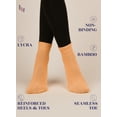 thumbnail image 4 of HUGH UGOLI Women Diabetic Ankle Socks, Super Soft & Thin Bamboo Socks, Wide & Loose, Non-Binding Top & Seamless Toe, 4 Pairs, Peach Orange, Shoe Size: 6-9, 4 of 4