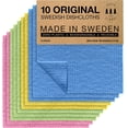 thumbnail image 1 of HTOOQ Lot de 10 Torchons Suédois de Couleurs Assorties Réutilisables Compostables en Éponge de Cellulose Suédoise pour Cuisine Lot de 10 Couleurs Assorties Lot de 10, 1 of 7