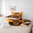 thumbnail image 4 of 7 Pcs Kids Kawaii Rabbit Bed in a Bag Queen Size Comforter Set,Cartoon Bunny Farm Animal Sheet Set,Rustic Farmhouse Décor Bedding with Comforter,Country Pumpkin Cabin Lodge Quilt Cover, 4 of 5