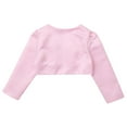 thumbnail image 4 of Fldy Kids Flower Girls Cover Up Bolero Long Sleeve Floral Embroidery Pageant Wedding Shrug Cardigan Pink 110, 4 of 7