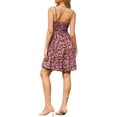 thumbnail image 3 of INSPIRE CHIC Floral Sundress for Womens Summer Spaghetti Straps Smocked Back A-Line Mini Dresses L Pink, 3 of 6