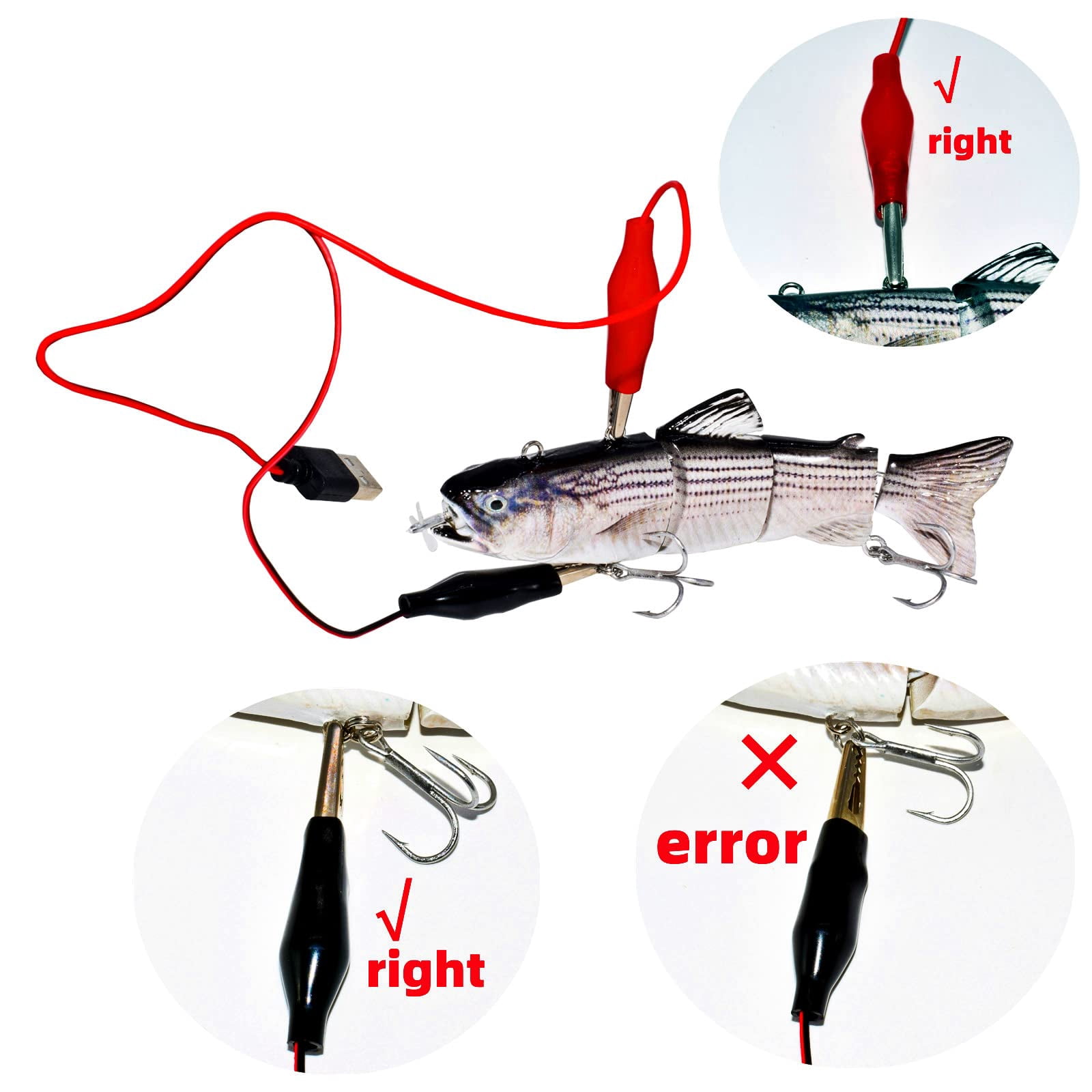 Fishing Lures Electric Lure Swimbait USB Rechargeable Bait Crankbait Automatic Swimming Lifelike Fish Fishing Tackle 5.12"