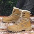 thumbnail image 2 of Botas de algodón de talla grande para invierno, zapatos cálidos de algodón grueso, botas de nieve altas de lana del norte para hombre, 2 of 6
