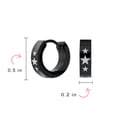 thumbnail image 4 of Bling Jewelry Mens Mens Earrings Black IP Stainless Steel Biker Jewelry USA Stars Hoop Huggie, 4 of 6