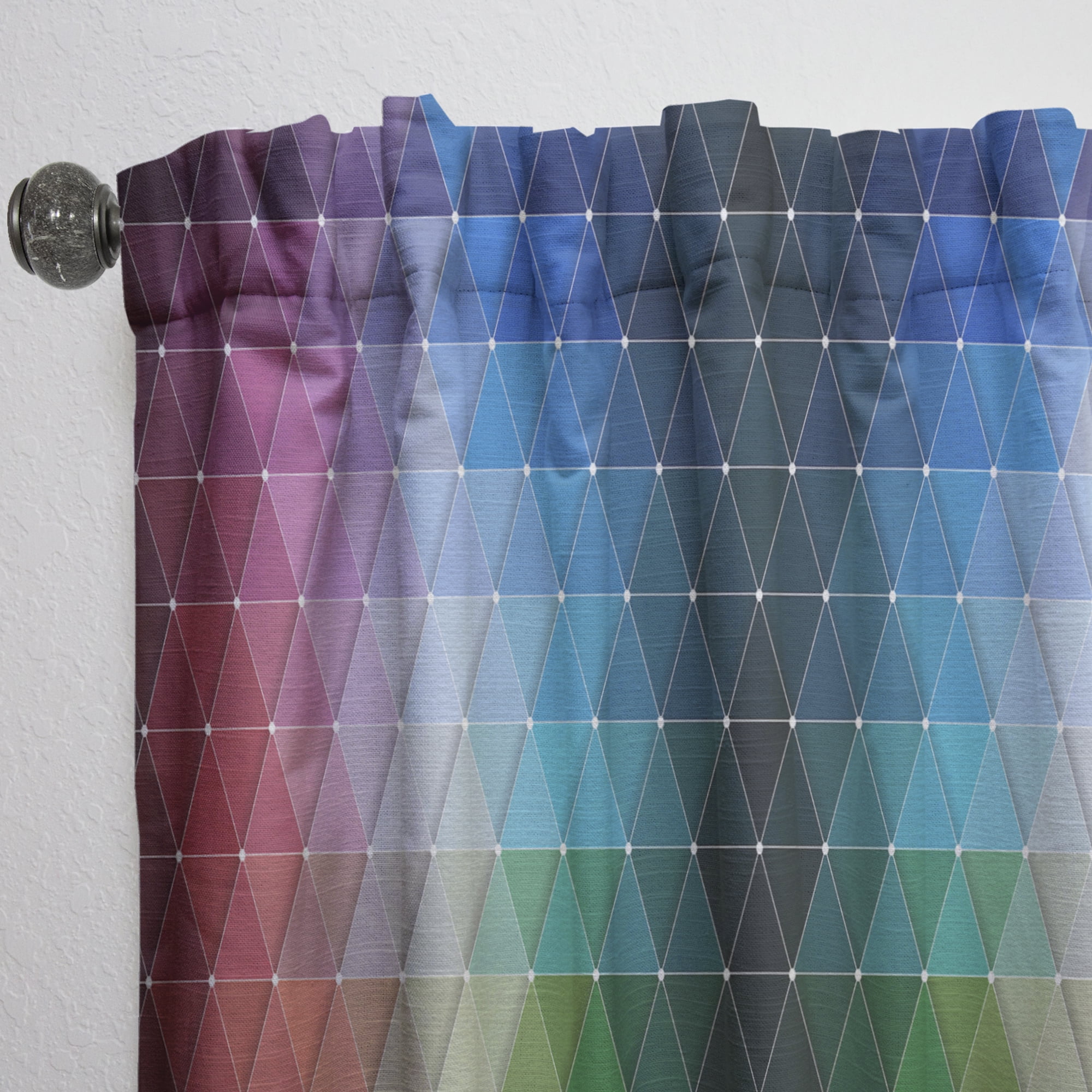 Designart 'Triangular Shapes Colourfields XVI' Modern & Contemporary Curtain Panel
