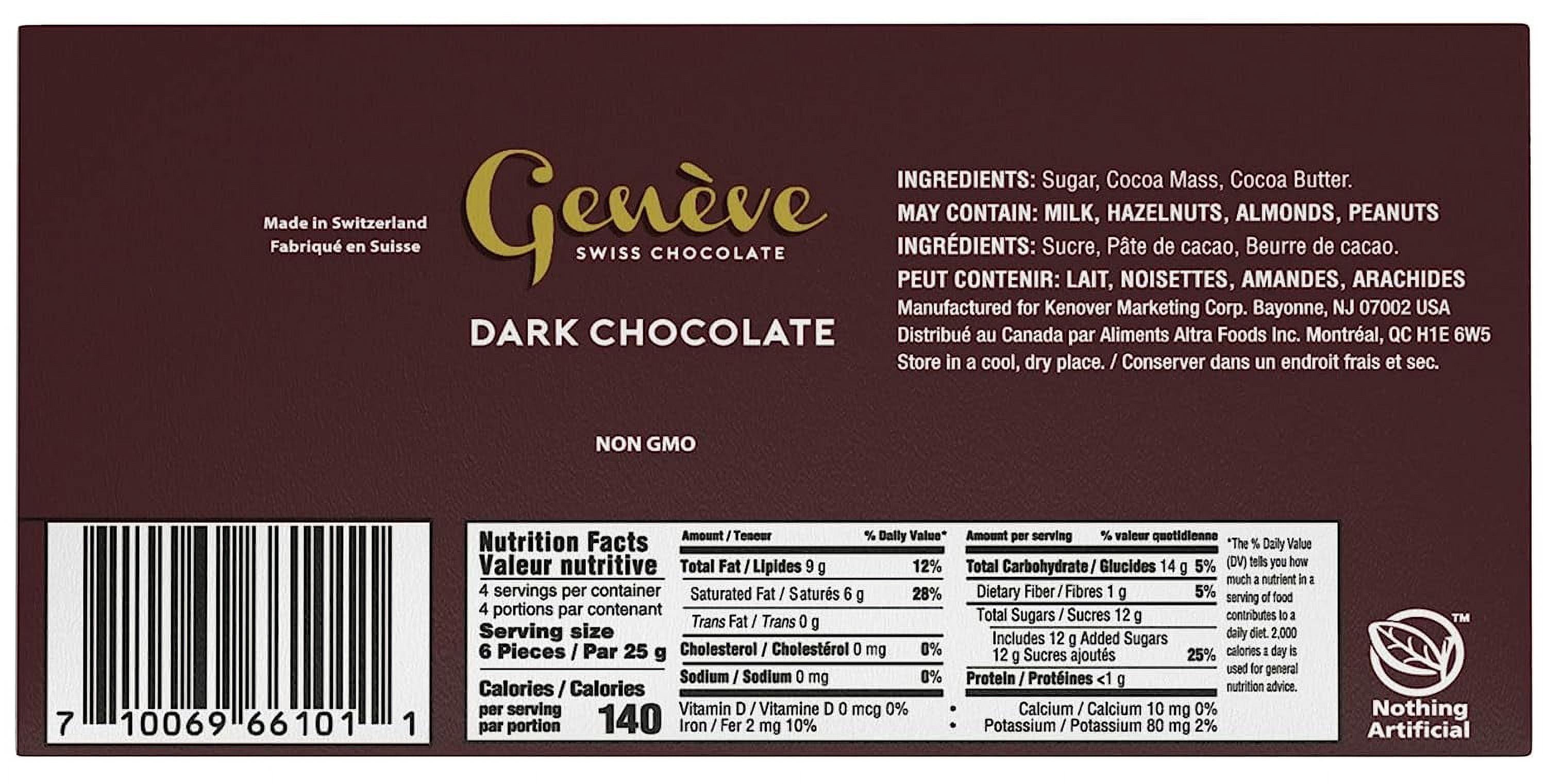 Pack of 12, Gefen Drama Dark Chocolate Bar, 3.5 oz