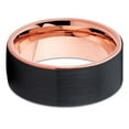 thumbnail image 2 of Rose Gold Tungsten Wedding Band - Black Tungsten - Rose Gold Tungsten Ring, 2 of 3