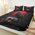thumbnail image 3 of Castle Fairy Boys Girls Animal Black Crow 4pcs Bed Sheets,Gothic Skull King Sheets,Exotic Style Super Cozy Sheet Set,Microfiber Bedroom Decor, 3 of 7