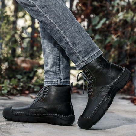 

Black Friday Clearance Juebong High-top Boys Boots Casual Fashion British Style Retro Desert Tooling Boots