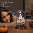 thumbnail image 6 of Halloween Ghost Iridescent Light with Clear Cover, 3 Mini Ghost Figurines Light Up Dome Lamp, Light Up Ghost in Glass Cloche Decor for Indoor Party Home Table Room Kitchen Fireplace Decorations (F), 6 of 6