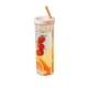 thumbnail image 1 of Botella de agua de plástico con pajita, vaso con pajita de 700 ml, botella de agua de plástico transparente, vaso con pajita, durabilidad probada en el tiempo, 1 of 8