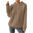 thumbnail image 4 of ChaoHeng Womens Hoodies Pullover Graphic 50% Off Clear 50% Off Clear,Fashion Women's Casual Long Sleeve Round Neck Ladies Sweatshirts Tops Blouse Plain Hoodie,Khaki,S, 4 of 9