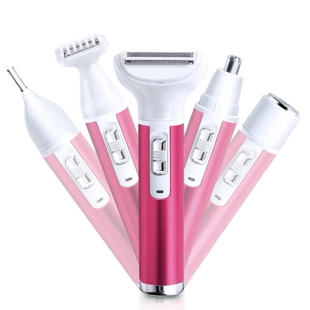 Maquinilla de afeitar eléctrica para mujer, depilación para cuerpo, nariz, recortadora de pelo, afeitadoras faciales, cejas, piernas, axilas, área del bikini, axilas púbicas, sin dolor, recargable, po