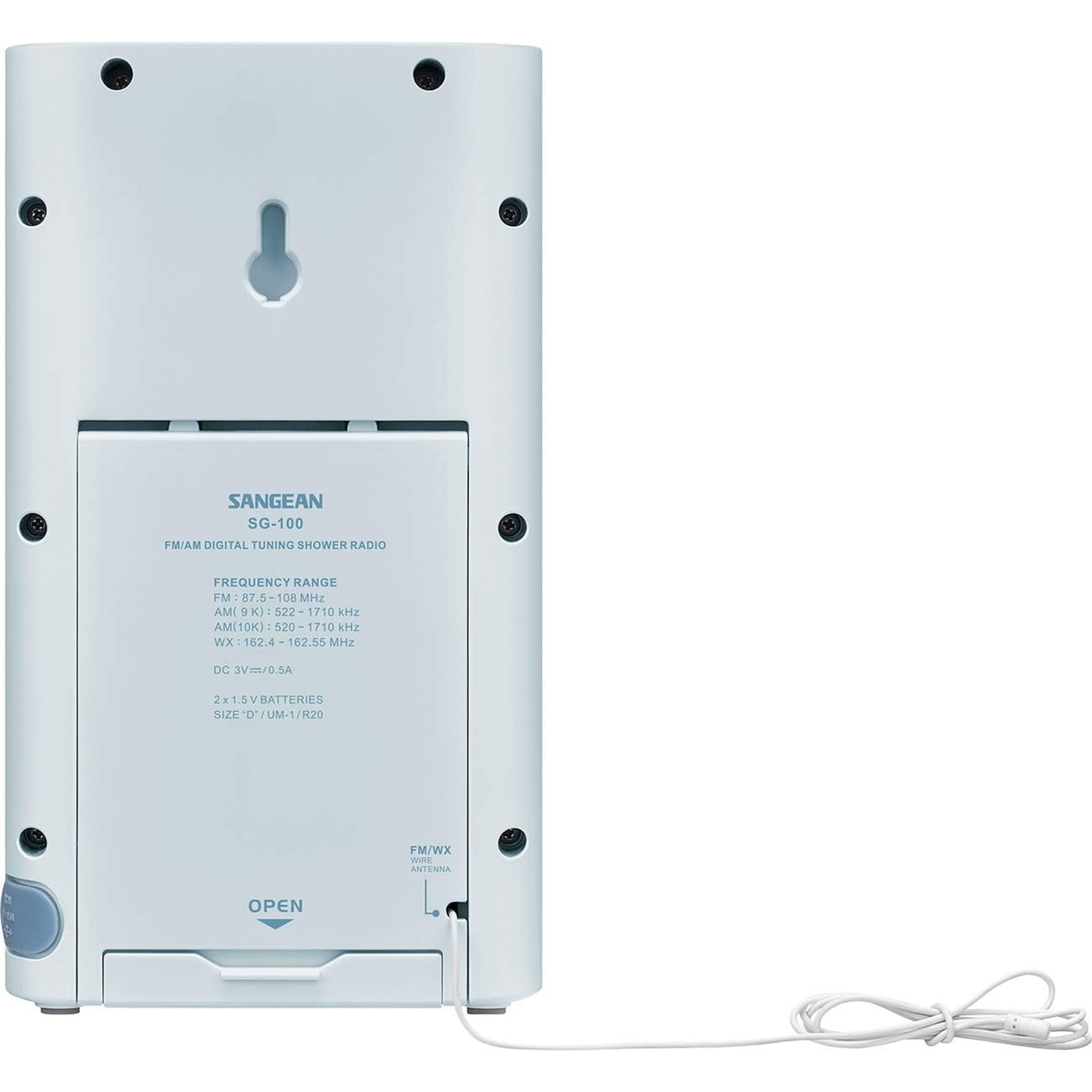 Sangean SG-100 Blue Waterproof Shower Radio