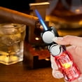 thumbnail image 4 of Windproof Butane Lighter - Dice-Shaped with Green Torch Flame & LED Lights for Outdoor Use and Candles(F), 4 of 6