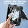 thumbnail image 3 of SaniMore for Samsung Galaxy Z Flip 5 (6.7" 2023) Case, 360° Hinge Protection + Flip Card Slots [RFID Blocking], Built-in Front Tempered Camera Film, Rugged PC Shell Shockproof Anti-fall, Green, 3 of 6