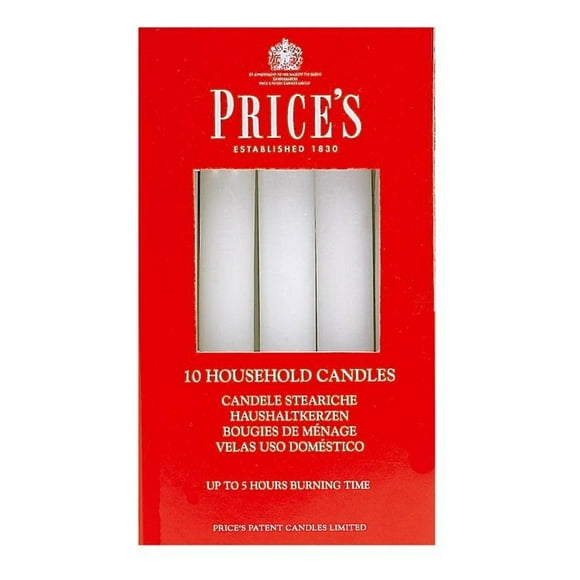 Prix Bougies Ménagères Blanches 10 Paquets