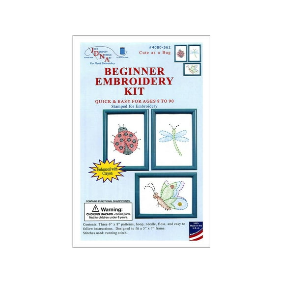 Jack Dempsey Beginner Embroidery Kit Cute as a Bug