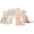 thumbnail image 4 of Shengchao Trade 11-in-1 Toddler Slide Playset with Basketball Hoop, Arch Tunnel, Toy Storage, Pink, for Ages 1-3, 4 of 20